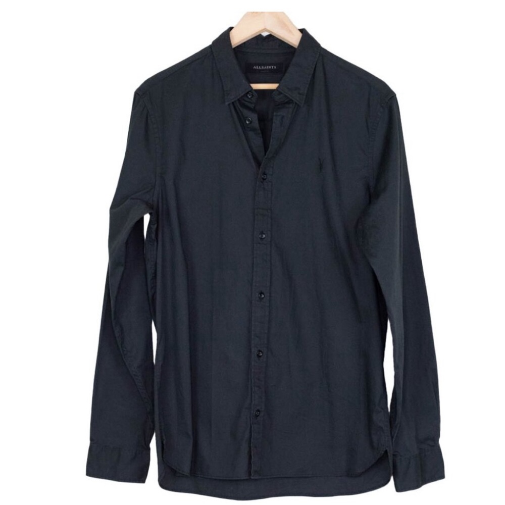 ALLSAINTS Redondo slim button down shirt black size Small